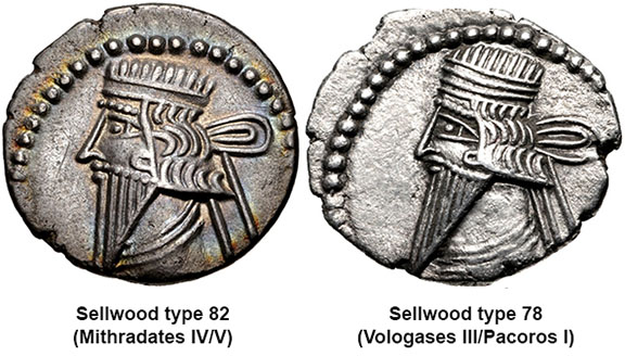 Properly-I.d.段ng-Vologases-III-Pacoros-I-Parthian-Drachms